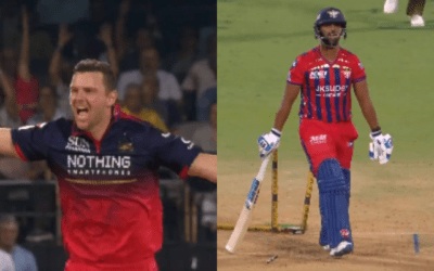 RCB vs LSG: आउट-ऑफ-फॉर्म चल रहे निकोलस पूरन को हेजलवुड ने किया क्लीन बोल्ड! देखें वीडियो