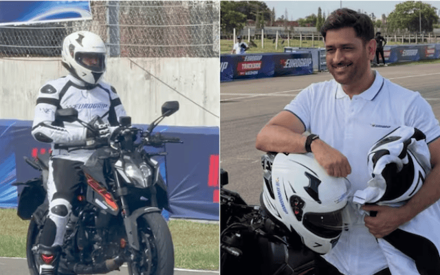 मद्रास इंटरनेशनल सर्किट में सुपरबाइक दौड़ाते नजर आए एमएस धोनी, सोशल मीडिया पर वायरल हुआ वीडियो